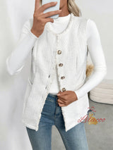 Winter Solid Color Vest Coat