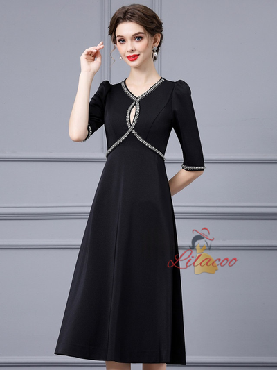 Short Sleeve Beading Mother Of The Bride Dress