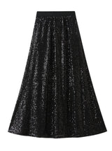 High Waist Sequins Mid-length Hip Skirt