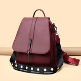 Tassel Solid Color Large Capacity Backpack