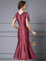 Champagne V-neck Sequins Mother Of The Bride Dress