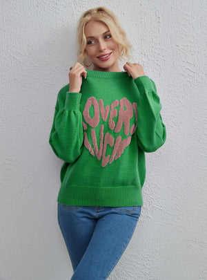Leisure Love Contrast Loose Sweater
