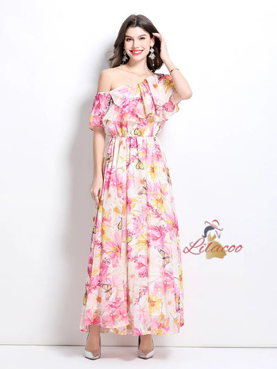 Women Summer Printed Chiffon Dress