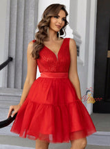 Sequin Stitching Gauze Dress