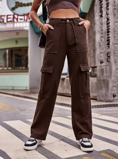 Multi-pocket Loose Casual Denim Overalls Pant