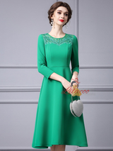 Green Appliques Mother Of The Bride Dress