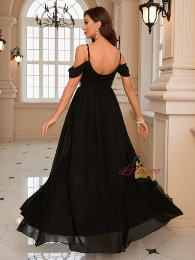 Summer V-neck Contrast Chiffon Sling Dress