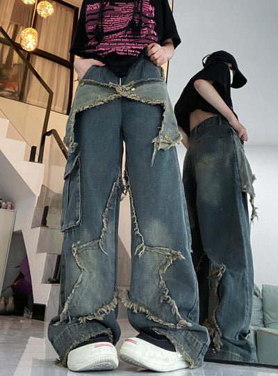 Retro Raw Star Loose Straight Jeans