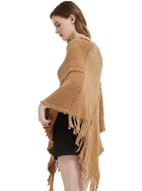 Bat Sweater Solid Color Hollow Knit Shawl