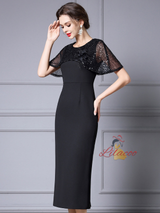 Black Sequins Mother Of The Bride Dress