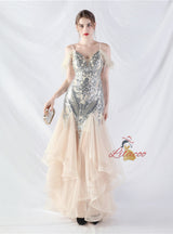 Mermaid Tulle Sequins Spaghetti Straps Prom Dress