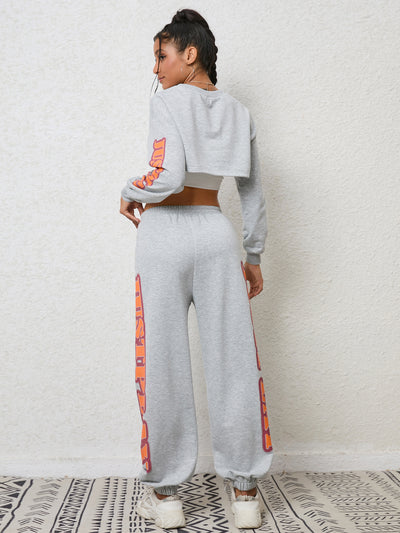Sports Long Sleeve Top Pant Two-piece Suit