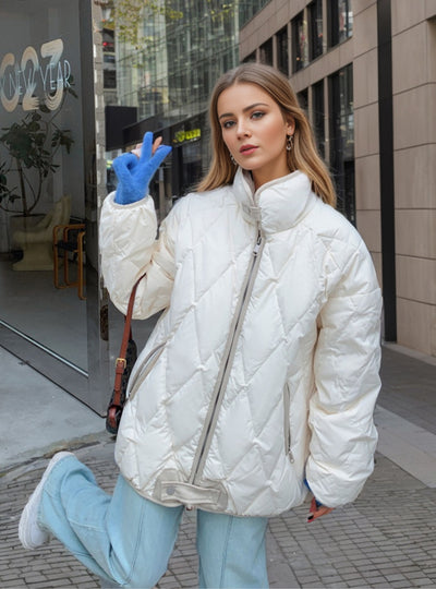 Lingge Baseball Uniform Cotton-padded Jacket