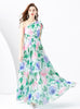 Bow Slim Long Floral Holiday Dress
