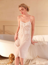 Mesh Lace Long Pajamas Nightdress