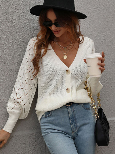 Single-breasted Knitted Cardigan Loose Sweater