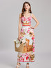 Summer Printed Splicing Sling+Skirt Two-piece Set