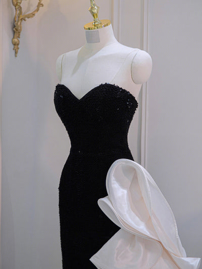 Black Mermaid Sequins Sweetheart Prom Dress