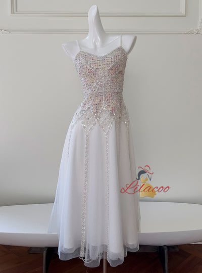 Open-back Sling Slim Mesh Dress