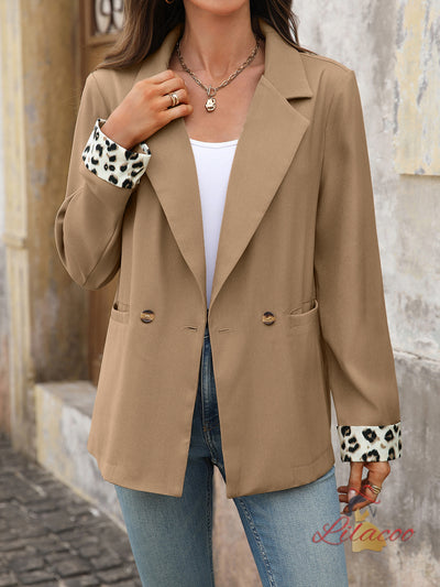 Retro Leopard Stitching Suit Jacket