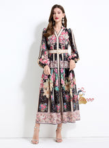 Palace Style Printed Long Dress