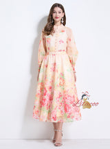 Palace Printed Breasted Slim Dress