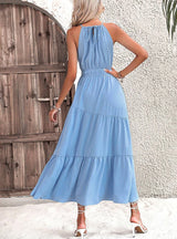 Sleeveless Holiday Straps Halter Dress