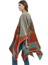 Jacquard Thickened Cashmere-like Split Shawl