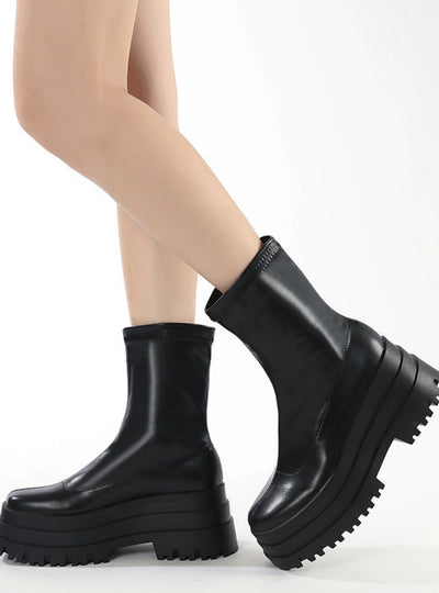 Three-layer Padded Round-headed Martin Boots