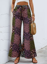 Lace Casual Elastic Perspective Wide-leg Pants