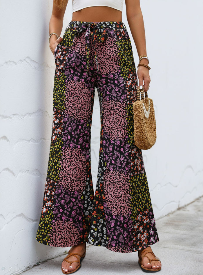 Lace Casual Elastic Perspective Wide-leg Pants