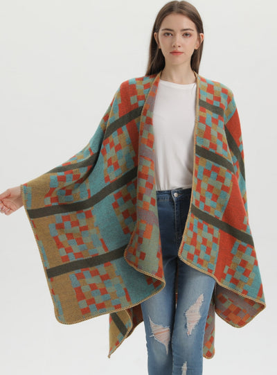 Warm Cashmere Knitted Cloak Scarf