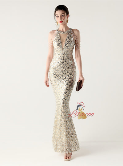 Memraid Sequins Beading Prom Dress