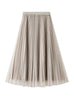 High Waist and Slim Beaded Gauze Skirt