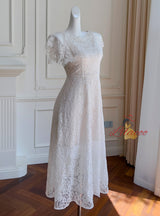 Women White Sexy Lace Dress