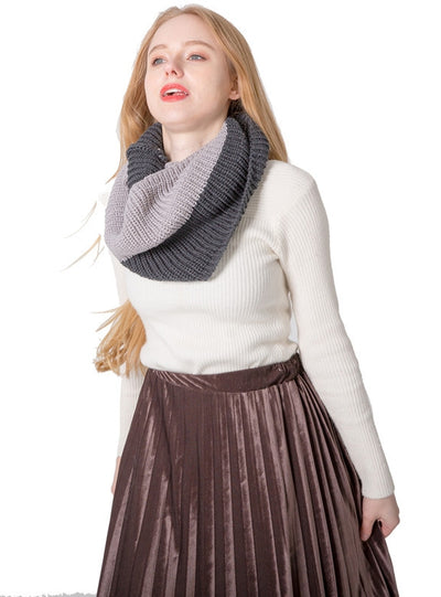 Knitted Wool Splicing Warm Scarf