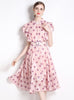 Polka-dot Lotus Leaf Sleeve Dress