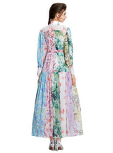 Long Sleeve Printed Shirt Long Dress