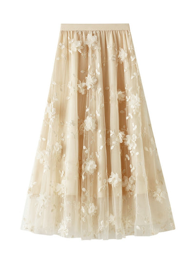 Mesh Embroidery Heavy Skirt
