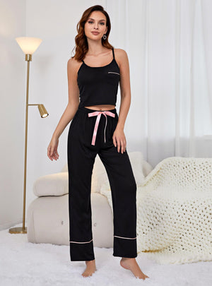 Summer Solid Color Suspender Trousers Casual Suit