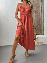 Sleeveless Sling Casual Pleated Dress