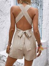 Sleeveless Cross Suspender Jumpsuit