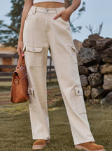 Elastic Tooling Casual Jeans Pants