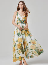 Summer Suspender High Waist Printed Dress