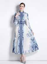 Palace Style Printed Long Dress