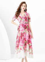 Double-breasted Slim Long Dress