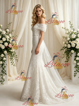 White Mermaid Lace Appliques Wedding Dress