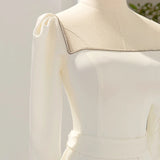 Long Sleeve Beading Wedding Dress