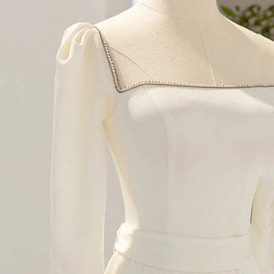 Long Sleeve Beading Wedding Dress