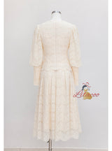 Lace Long Sleeve V-neck Prom Dress